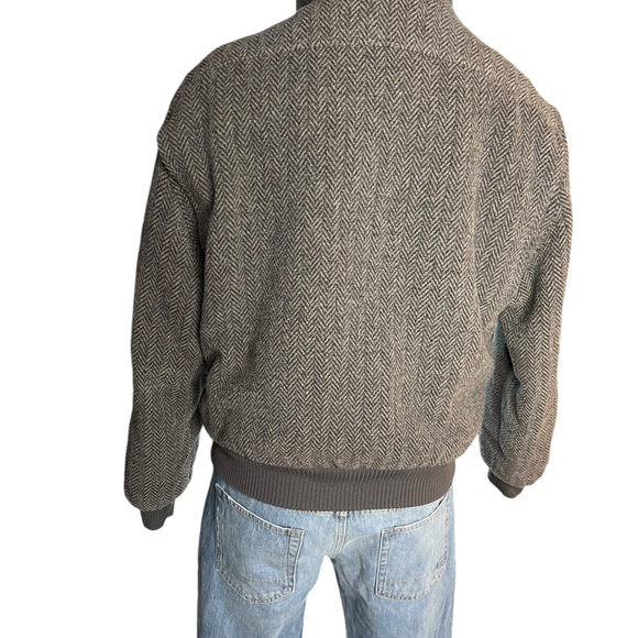 VTG Members Only Jacket Mens Large 40 Black Bomber Coat Full Zip Adult 90s Wool - Picture 3 of 15